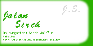 jolan sirch business card